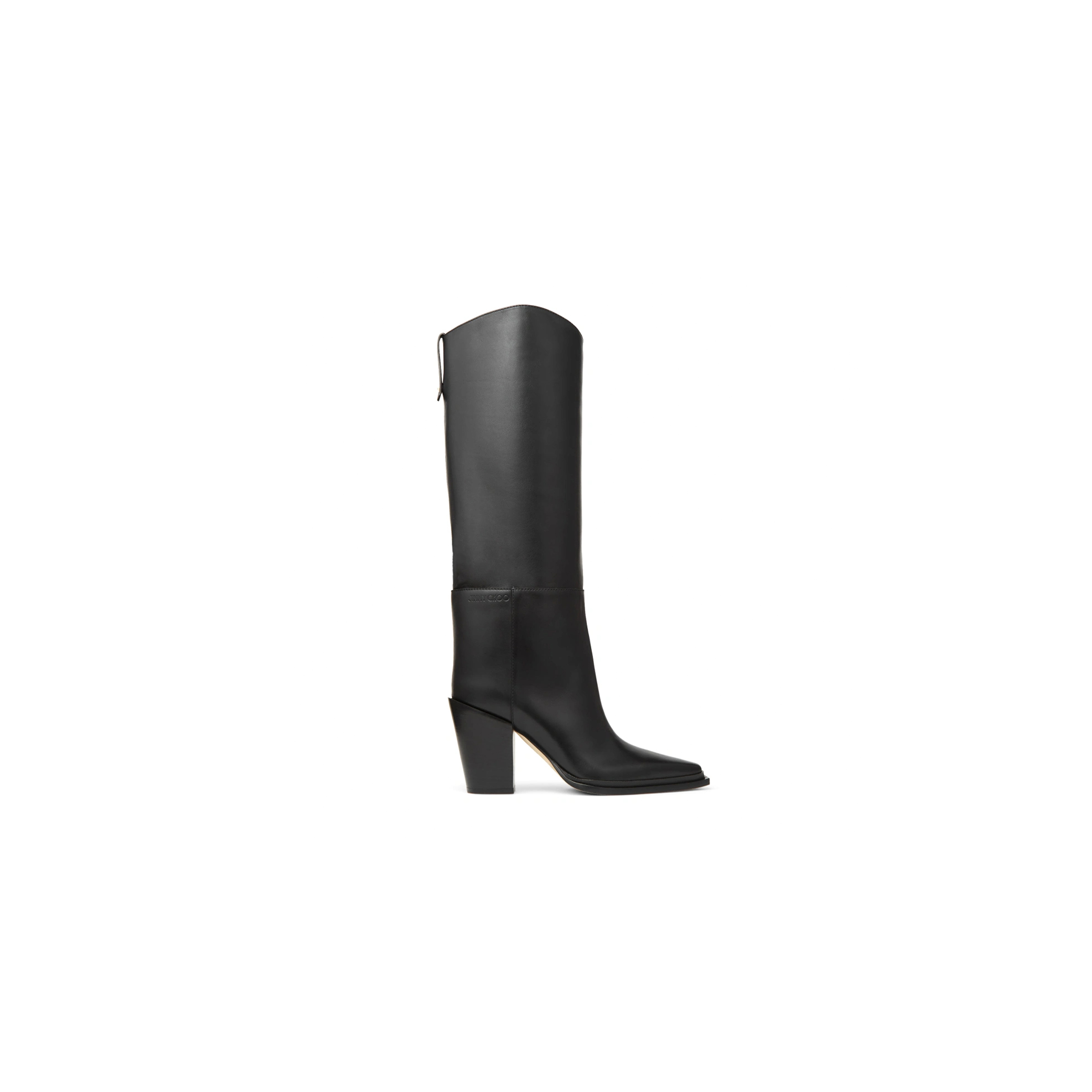 JIMMY CHOO CECE 80 BLACK SOFT CALF LEATHER BOOTS CECE80SLQ JIMMY CHOO CECE 80 BLACK SOFT CALF LEATHER BOOTS CECE80SLQ